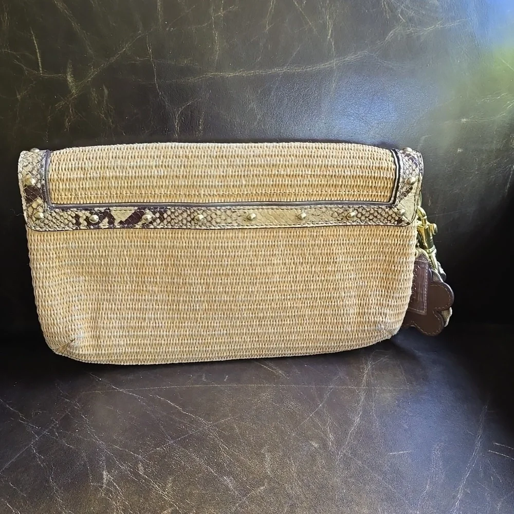 Coach Straw Python Clutch - Picture 3 of 5